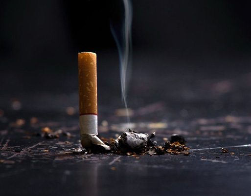 Cigarette is extinguished