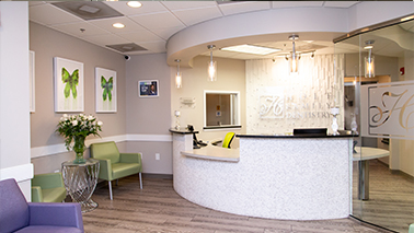 Glass doors leading into Charlotte dental office