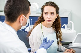 Patient in McAlpine looking concerned about gum disease