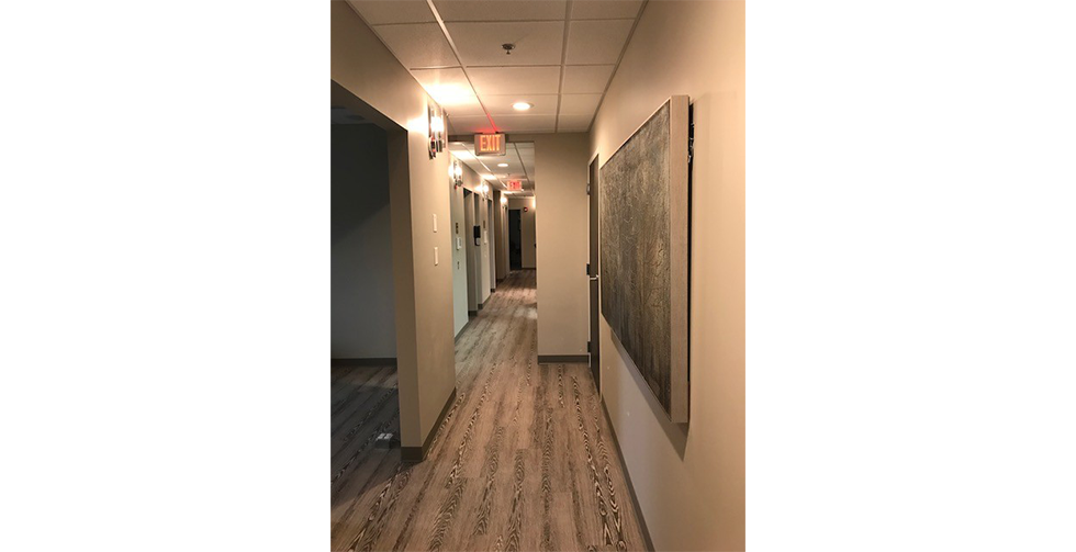 Hallway leading to dental treatment rooms