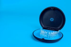 Invisalign tray in its case.